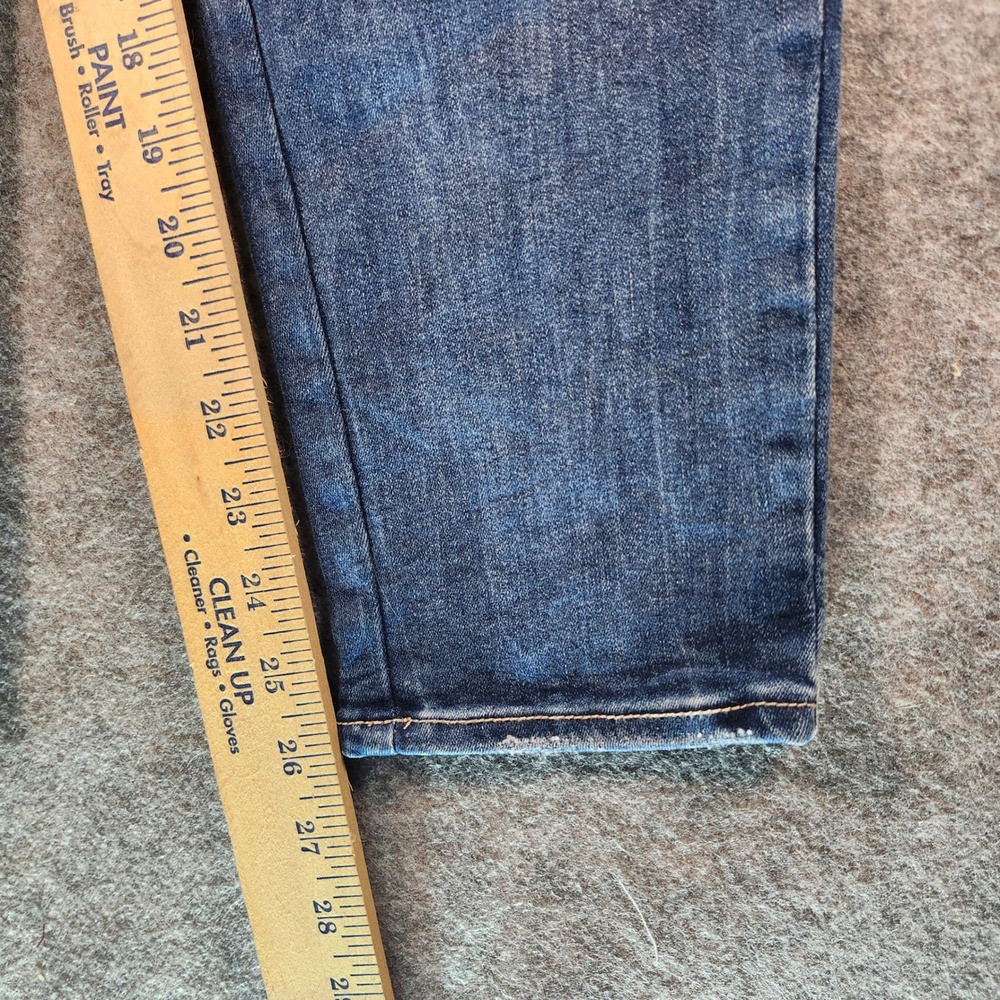 Bebe Womens Blue Distressed Denim Jeans Pearl Embellished Pockets Size 30 - Picture 8 of 16